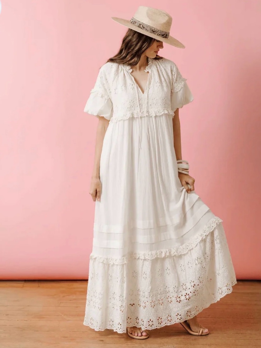 Ivory Eyelet Charlotte Dress from Cabana Seaside